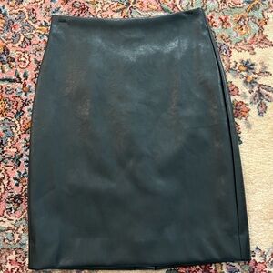 J Crew black leather pencil skirt